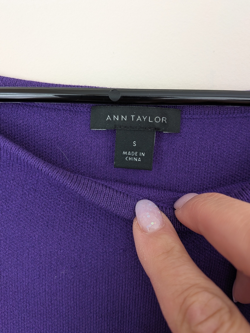 Ann Taylor Purple Sweater Knit Fit & Flare Midi Dress S - Picture 3 of 5